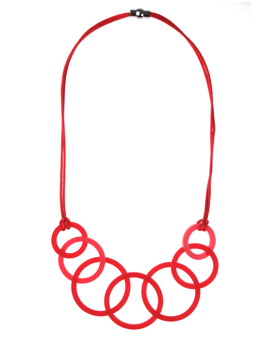 Orange Acrylic Circle Necklace.