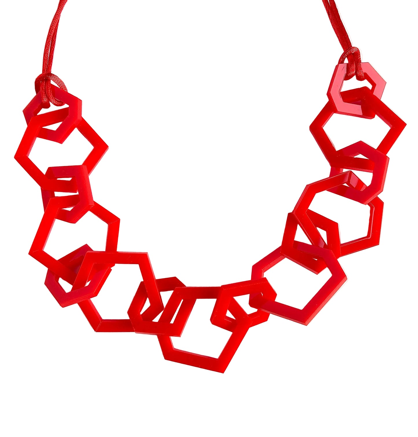 Red Acrylic Chain Necklace. (Copy) (Copy)