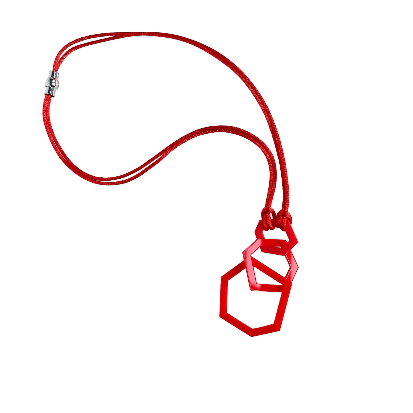 Red Acrylic Hexagon Pendant Necklace (Copy) (Copy)