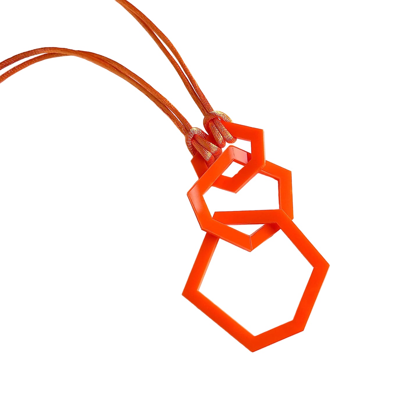 Orange Acrylic Hexagon Pendant Necklace (Copy) (Copy) (Copy)