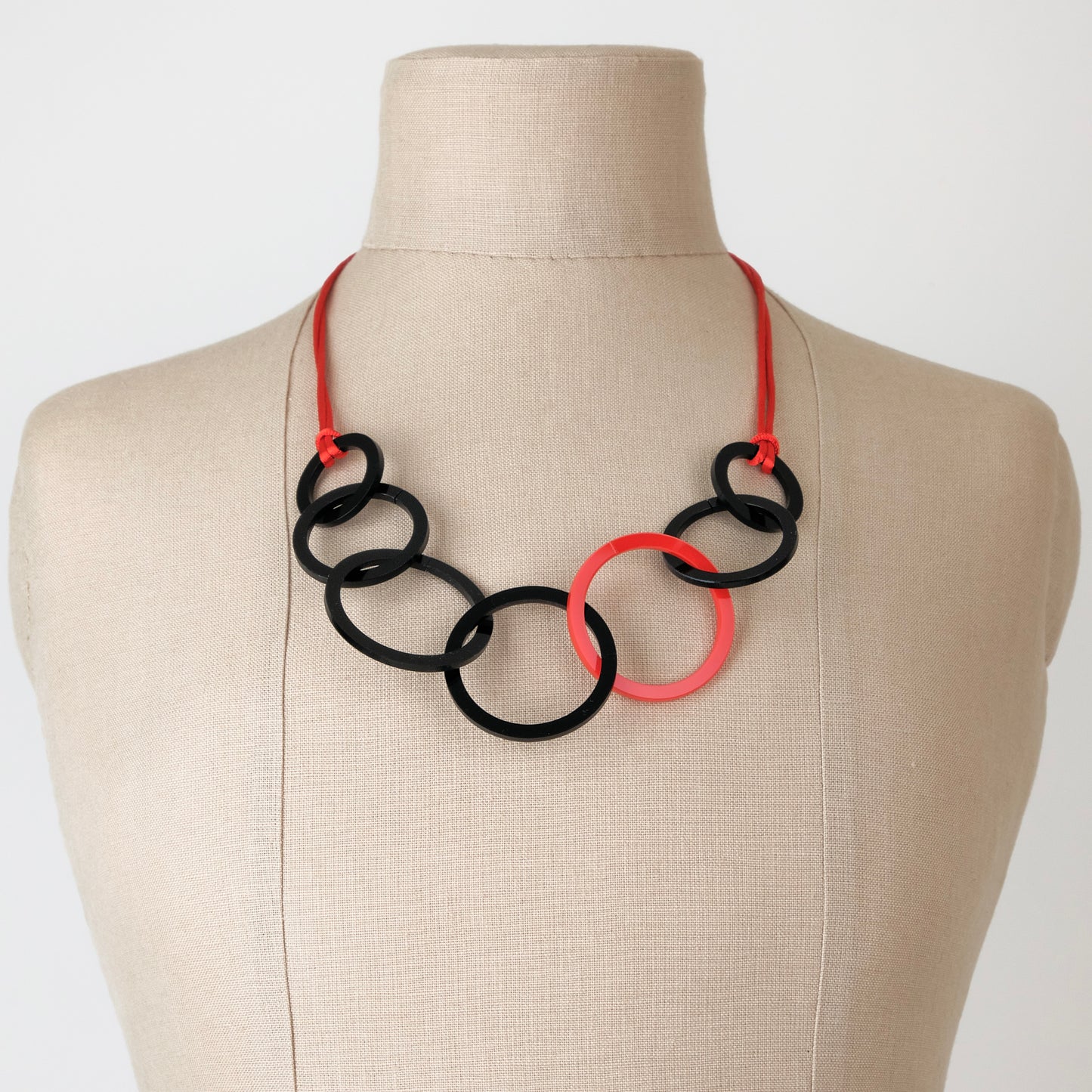 Black and Red Acrylic Circle Necklace (Copy) (Copy) (Copy)