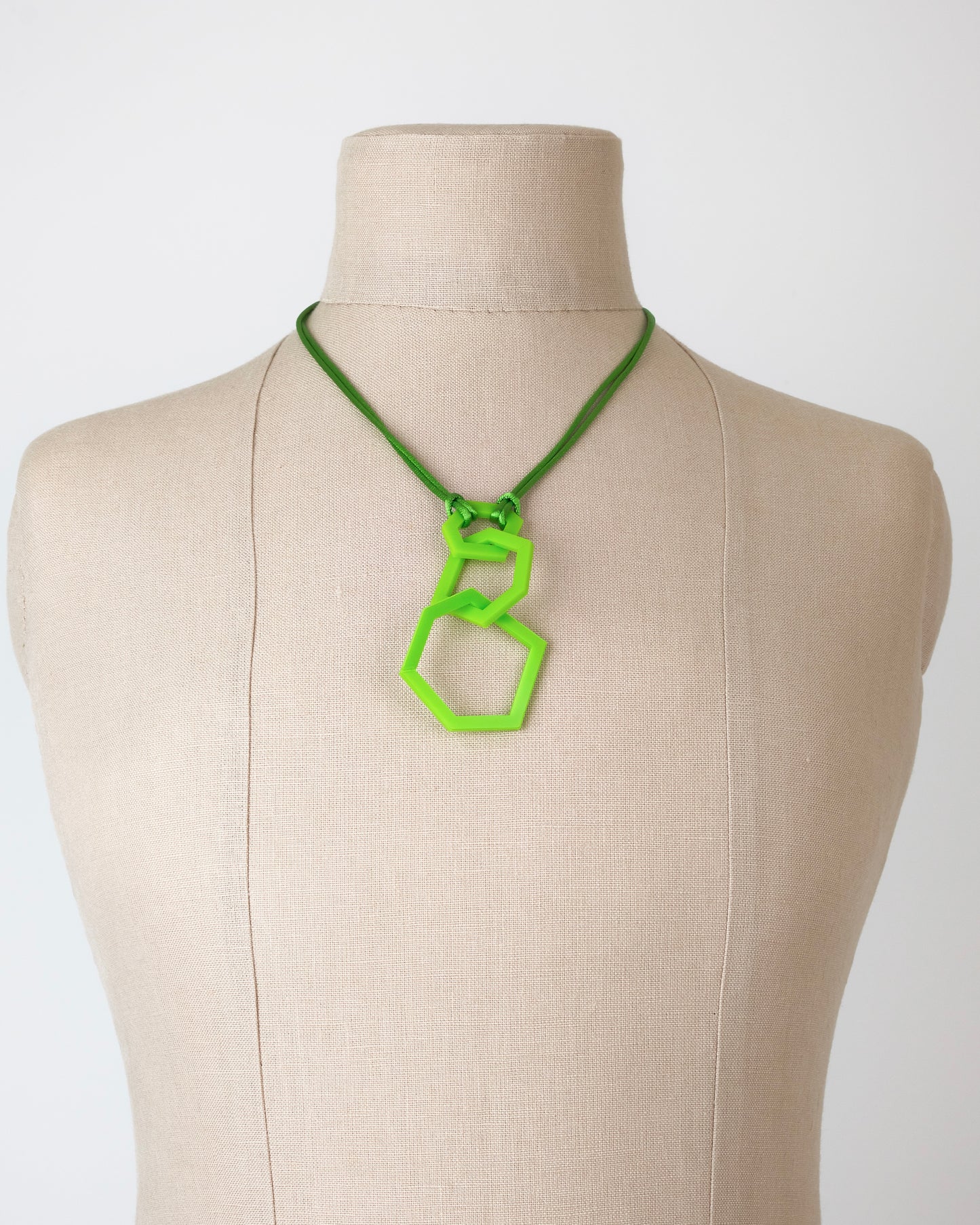 Lime Green Acrylic Hexagon Pendant Necklace (Copy) (Copy)