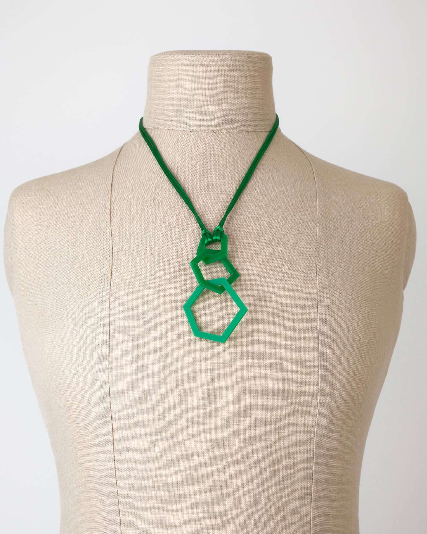 Green Acrylic Hexagon Pendant Necklace (Copy) (Copy)