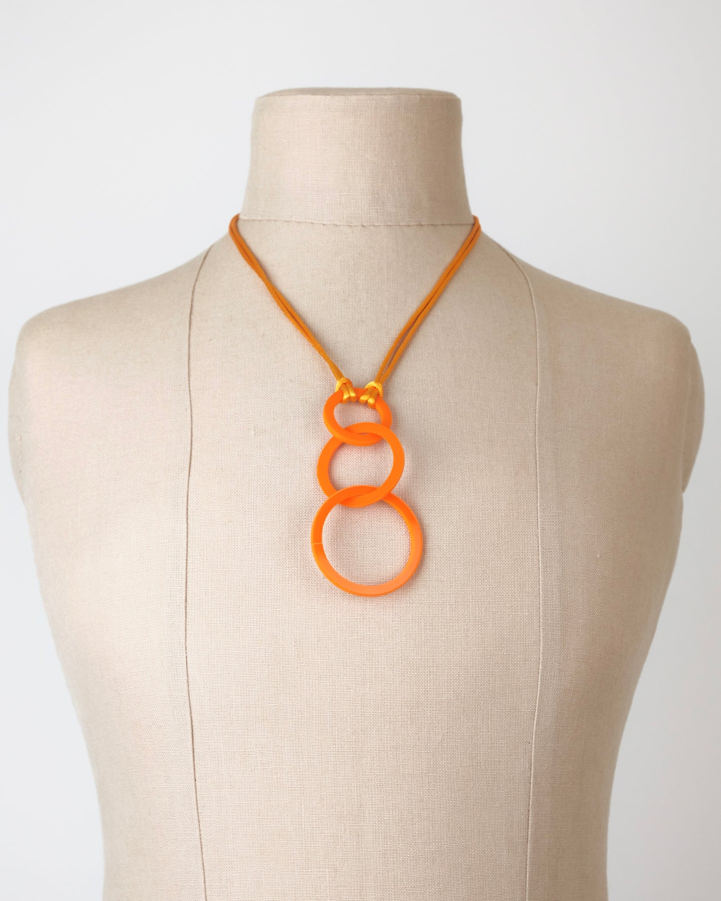 Orange Circle Acrylic Pendant Necklace (Copy) (Copy)