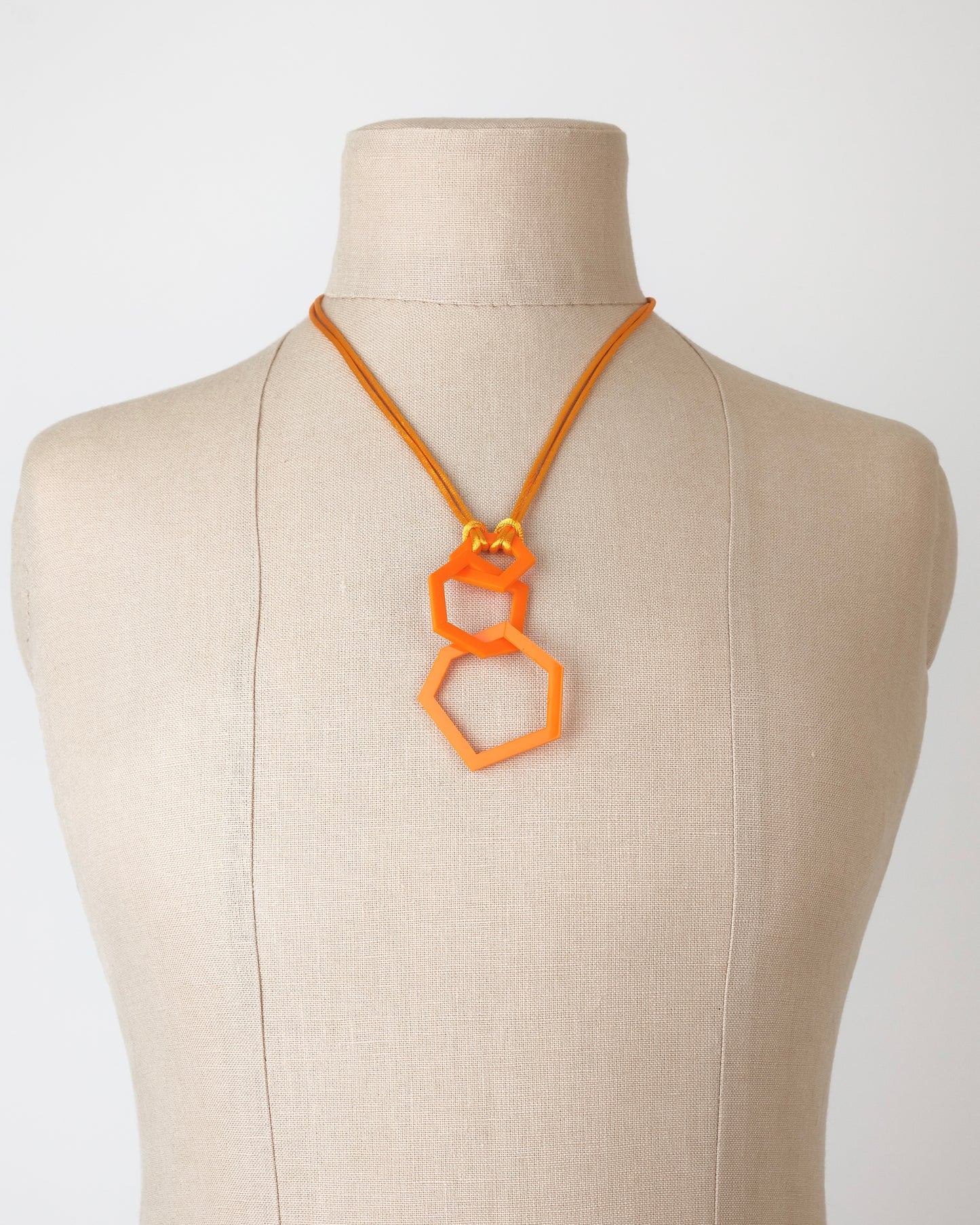 Orange Acrylic Hexagon Pendant Necklace (Copy) (Copy) (Copy)