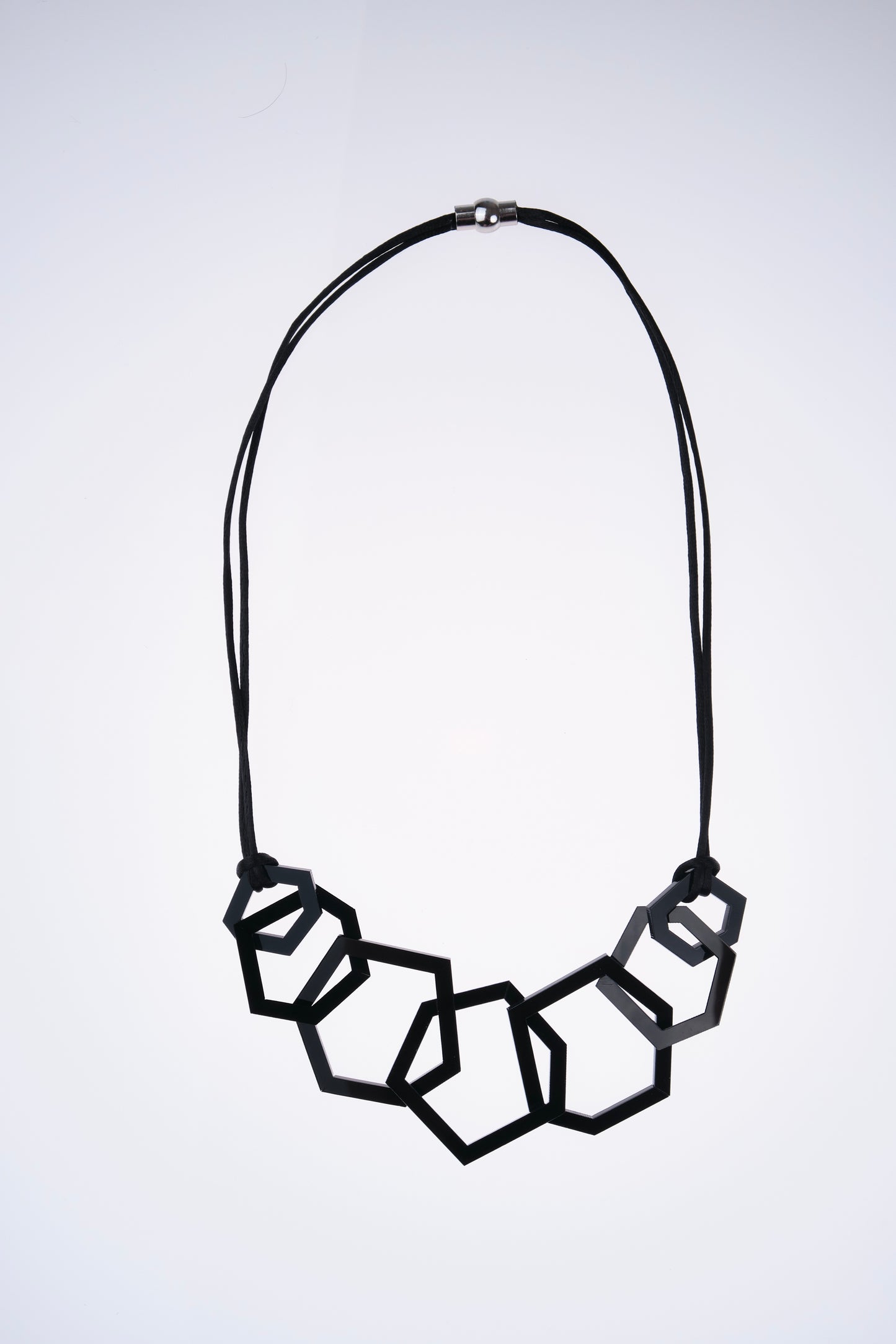 Black Geometric Acrylic Link Necklace