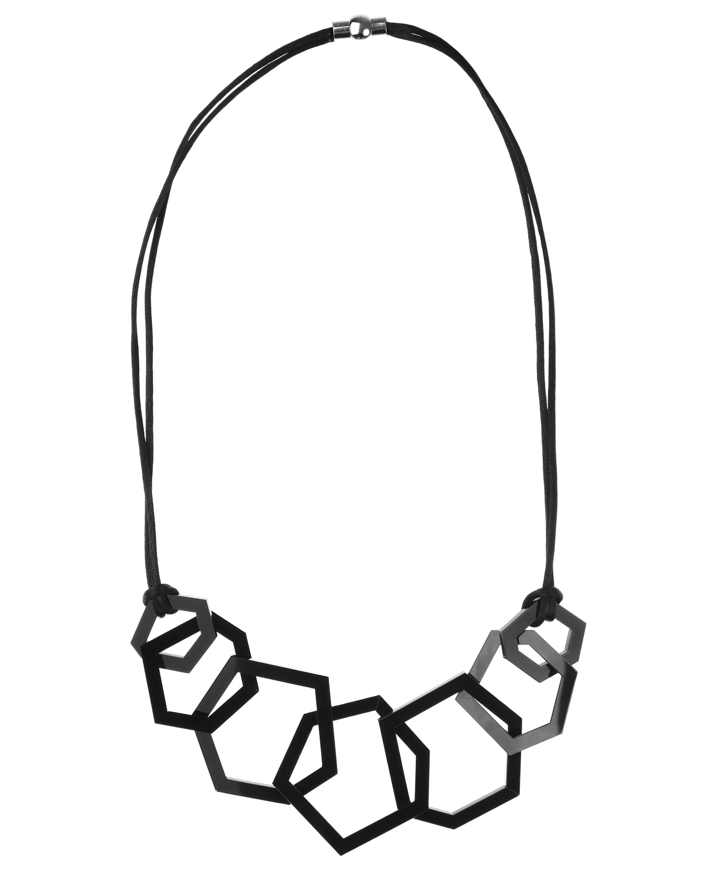 Black Geometric Acrylic Link Necklace