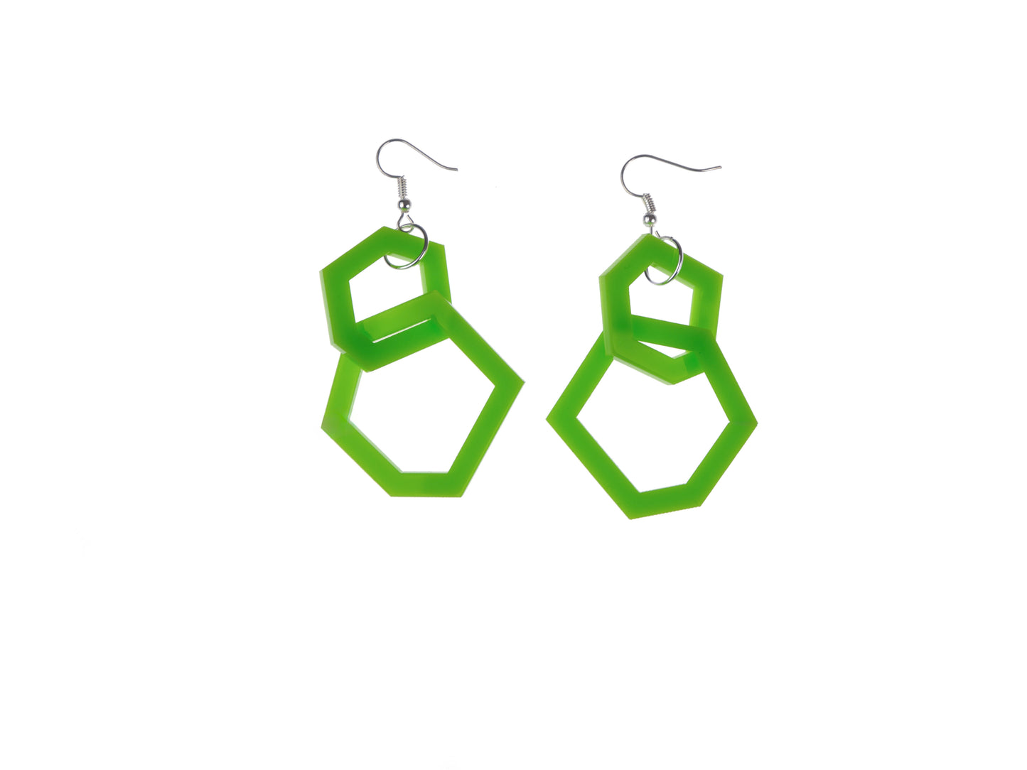 Lime Green Geometric Acrylic Drop Earrings (Copy)
