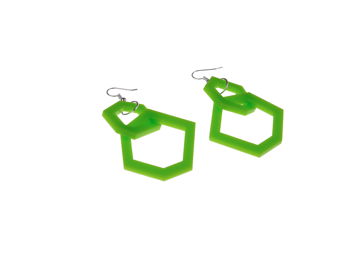 Lime Green Geometric Acrylic Drop Earrings (Copy)
