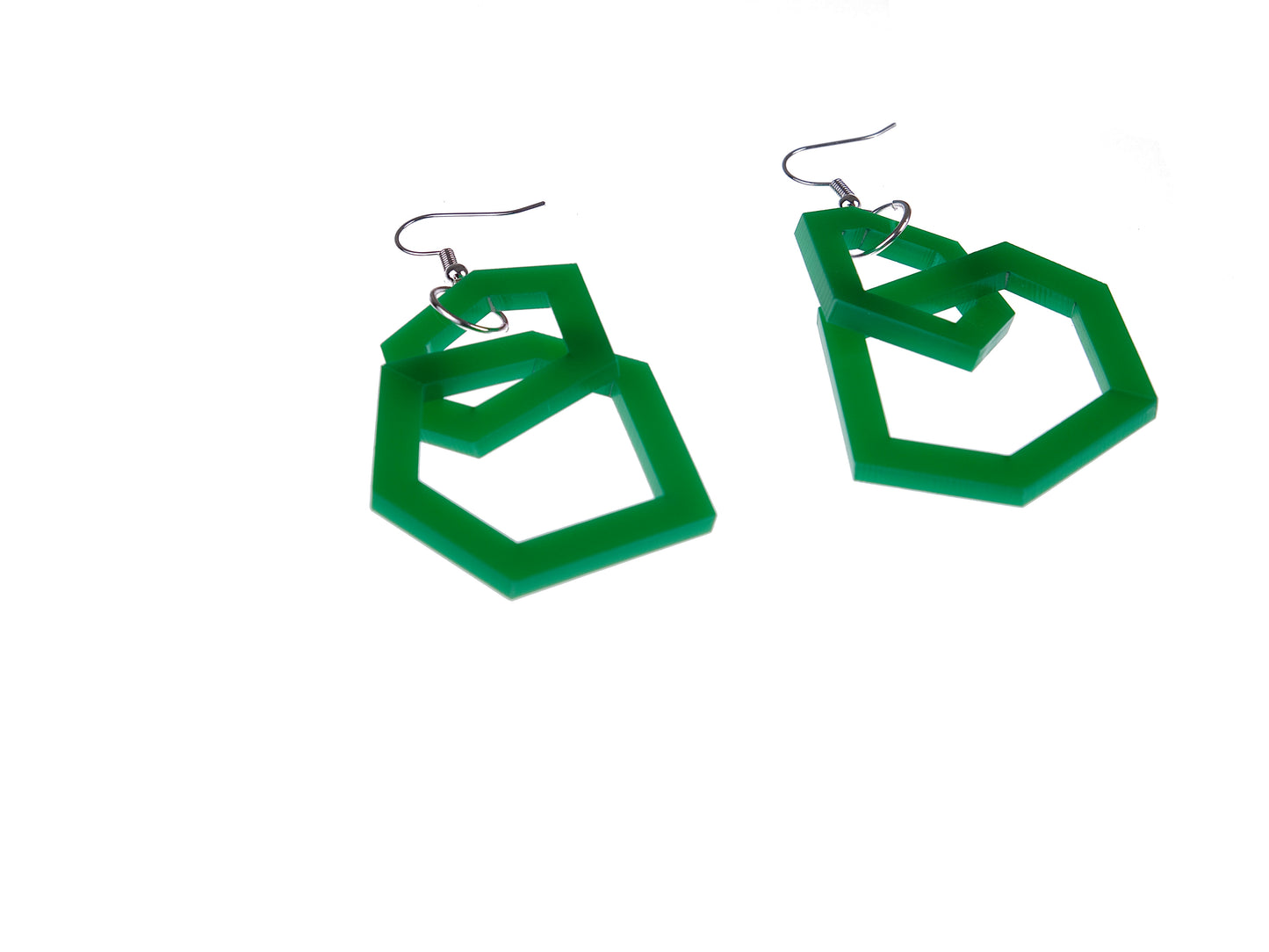 Emerald Green Geometric Acrylic Drop Earrings (Copy)