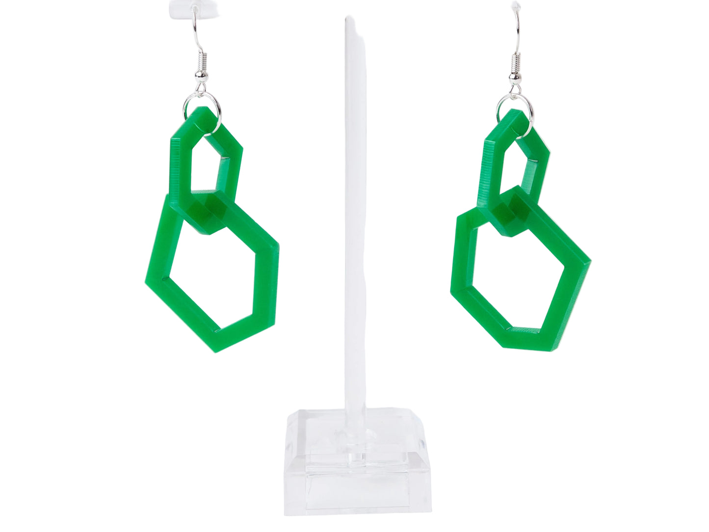 Emerald Green Geometric Acrylic Drop Earrings (Copy)