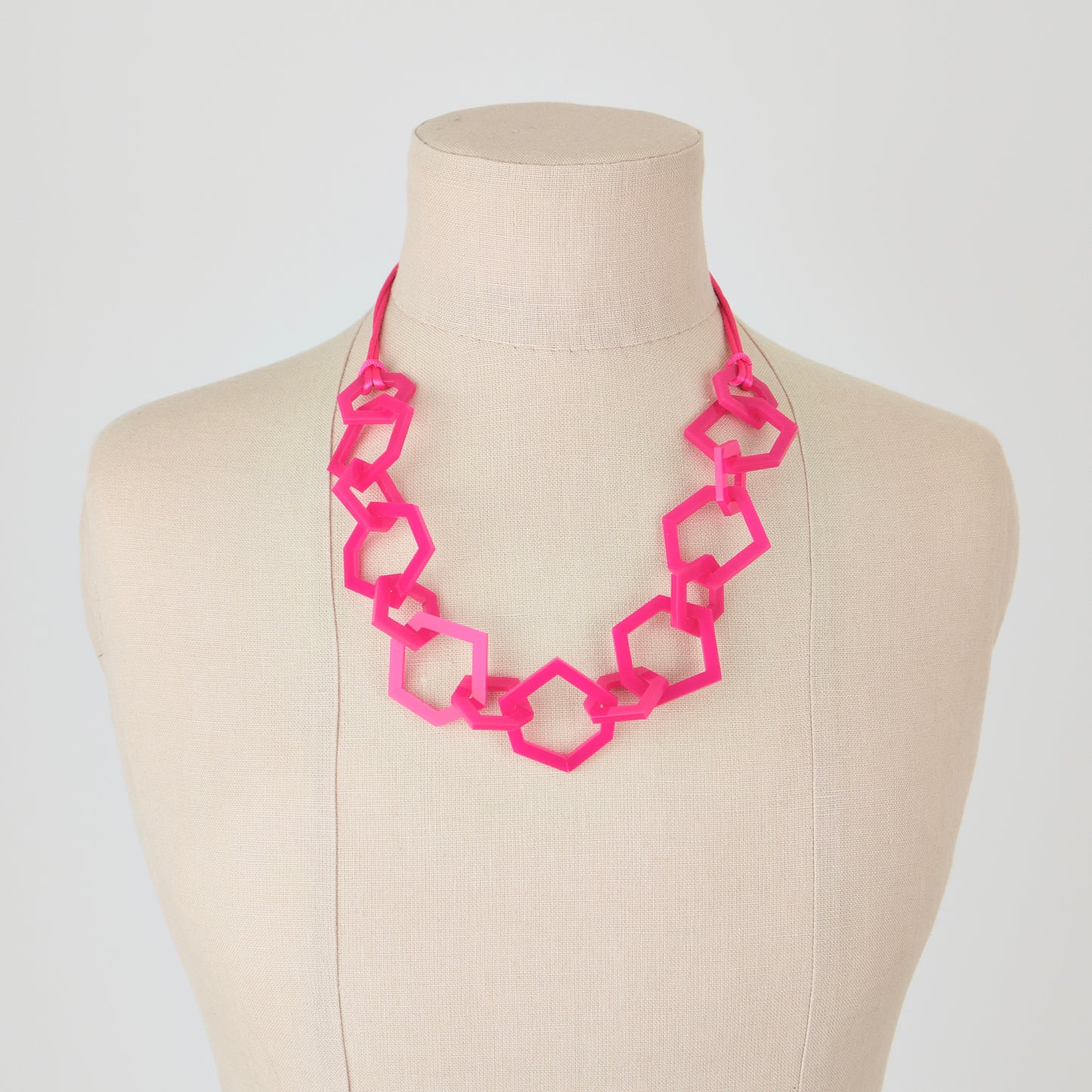 Bright Pink Acrylic Chain Necklace. (Copy) (Copy)