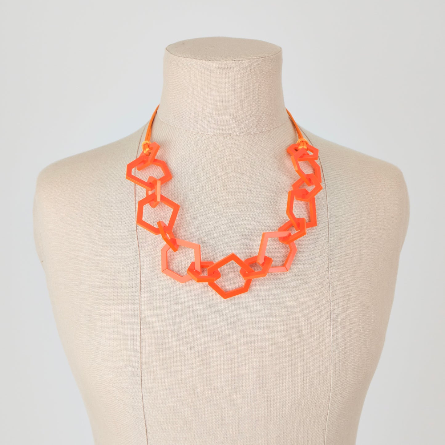 Orange Acrylic Chain Necklace. (Copy) (Copy)