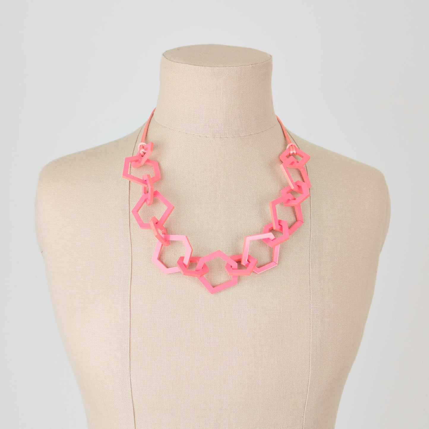 Coral Pink Acrylic Chain Necklace. (Copy) (Copy)