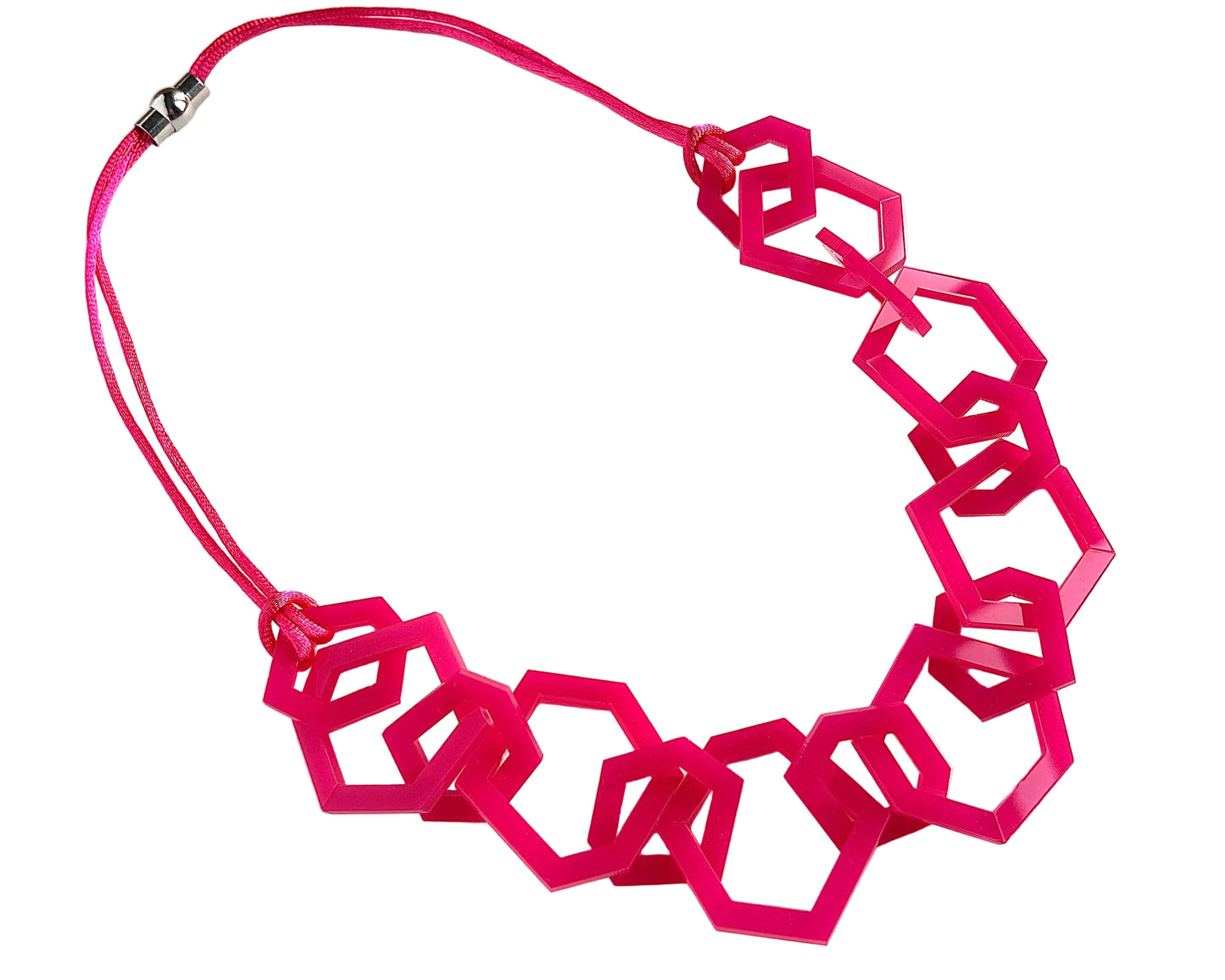 Bright Pink Acrylic Chain Necklace. (Copy) (Copy)