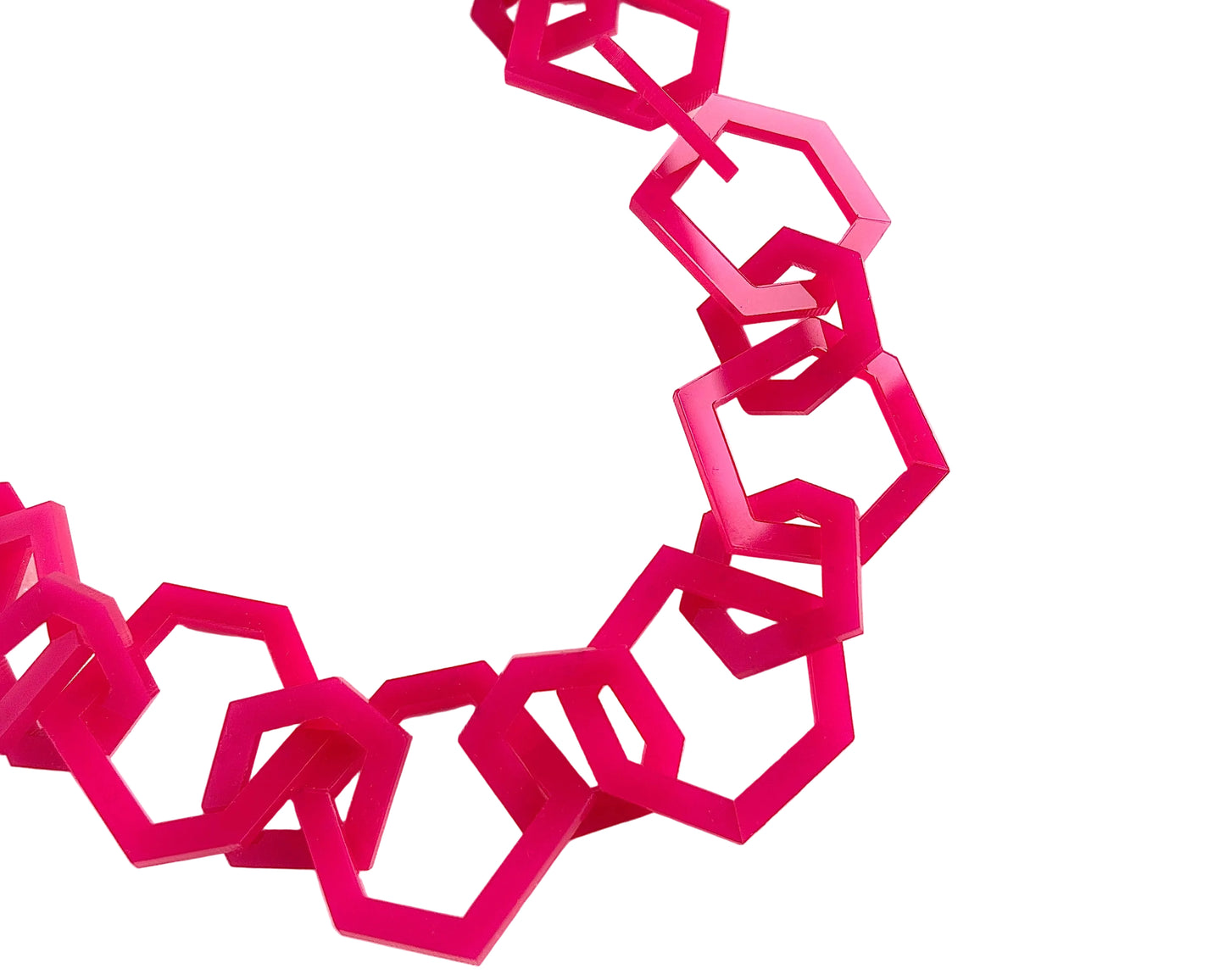 Bright Pink Acrylic Chain Necklace. (Copy) (Copy)