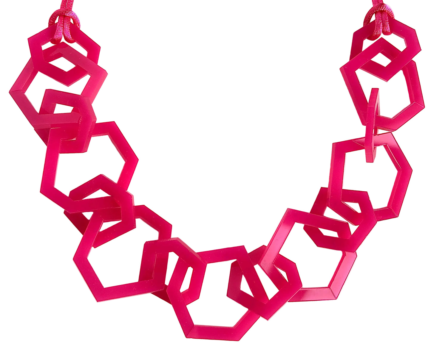 Bright Pink Acrylic Chain Necklace. (Copy) (Copy)