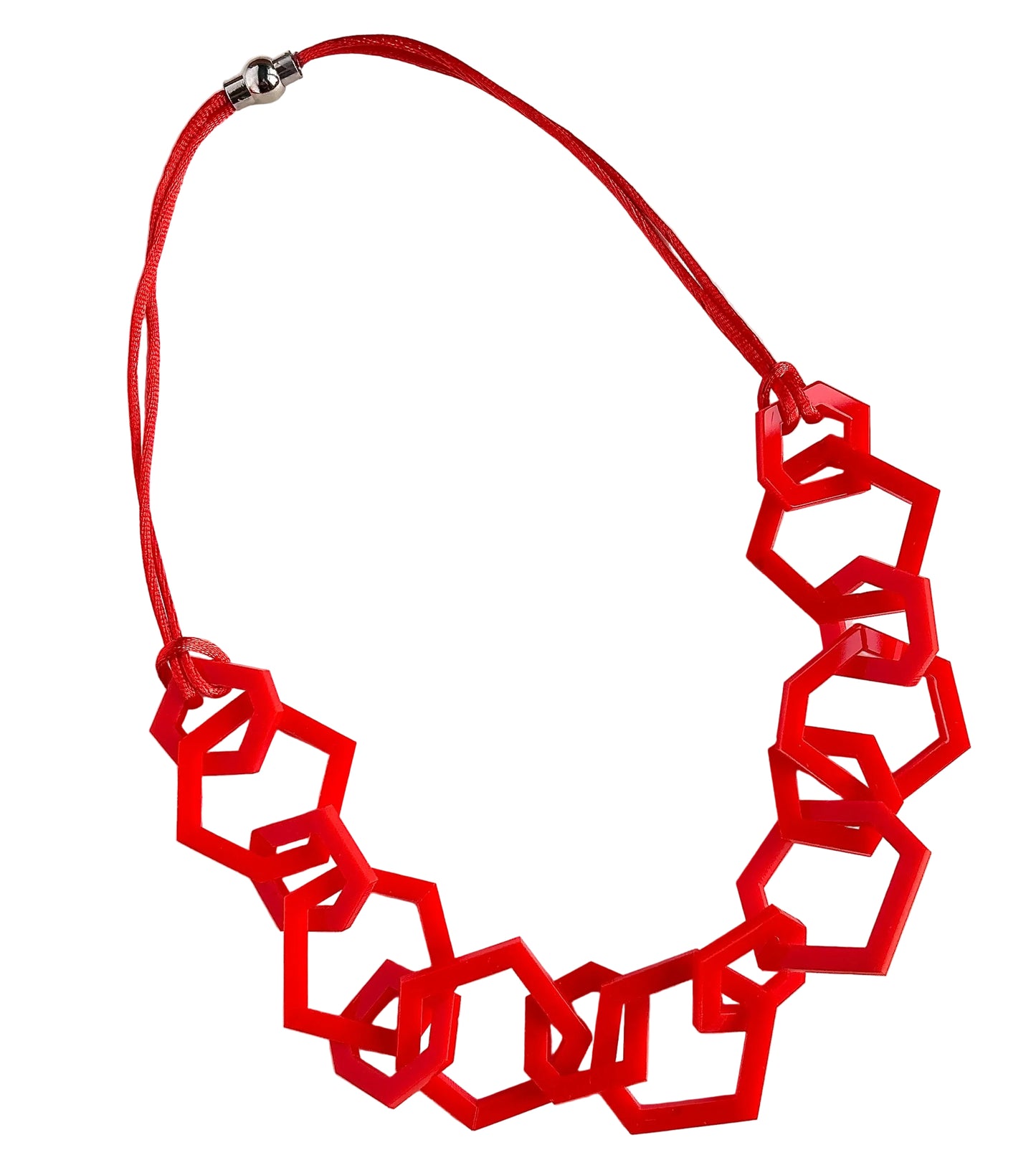 Red Acrylic Chain Necklace. (Copy) (Copy)