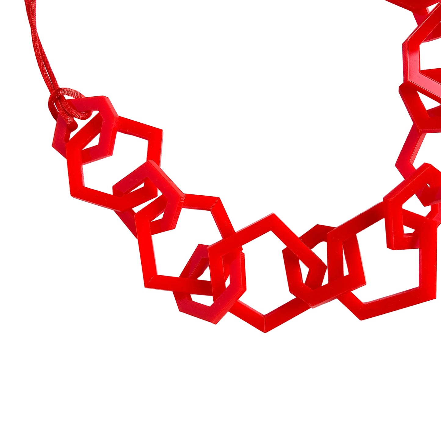 Red Acrylic Chain Necklace. (Copy) (Copy)