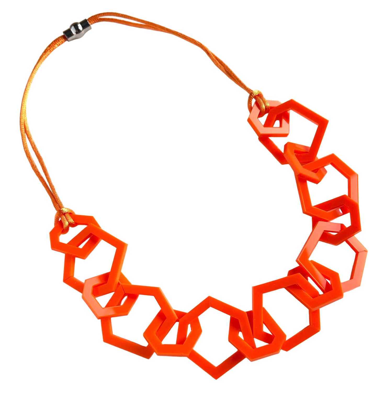 Orange Acrylic Chain Necklace. (Copy) (Copy)