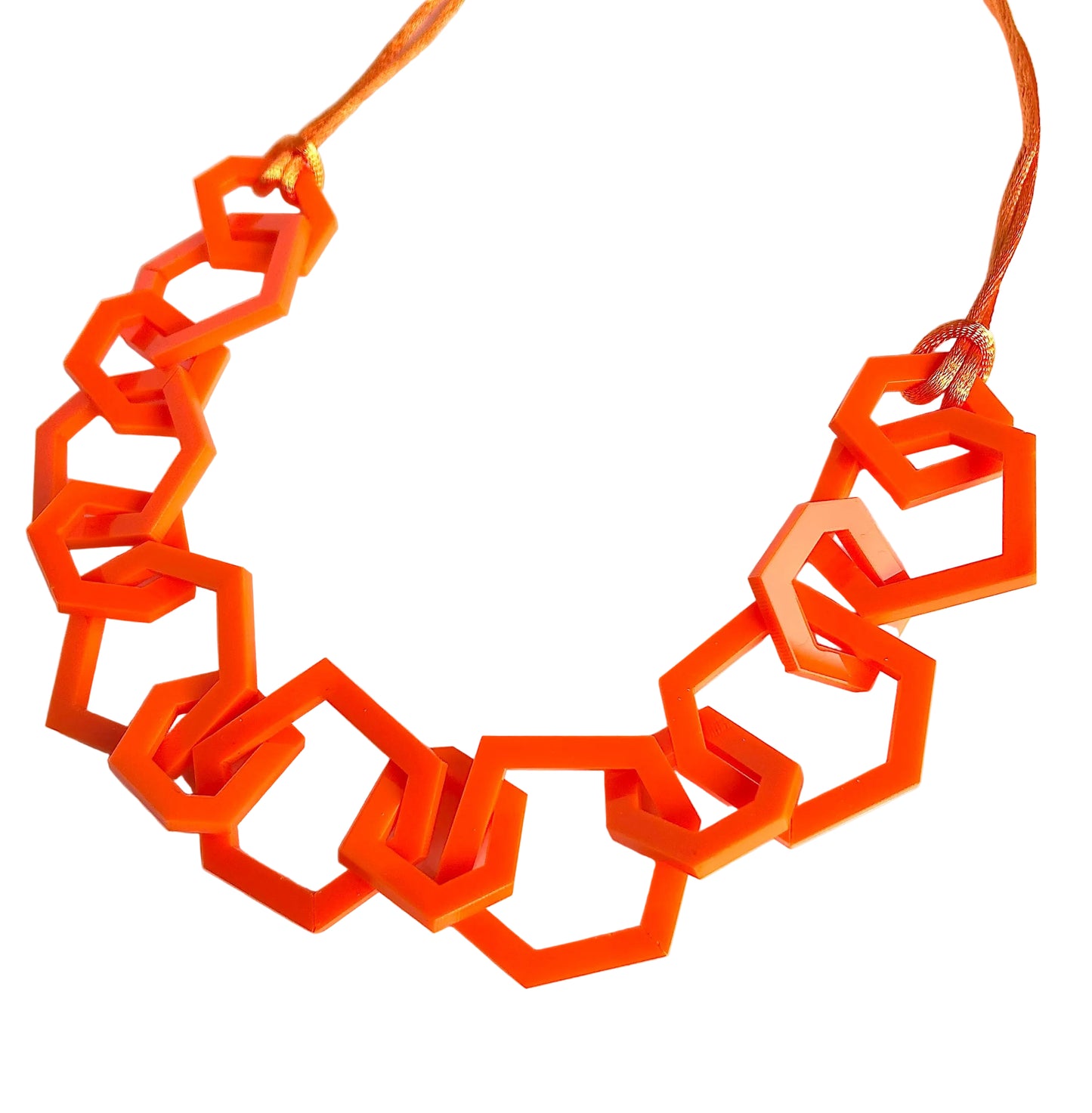 Orange Acrylic Chain Necklace. (Copy) (Copy)