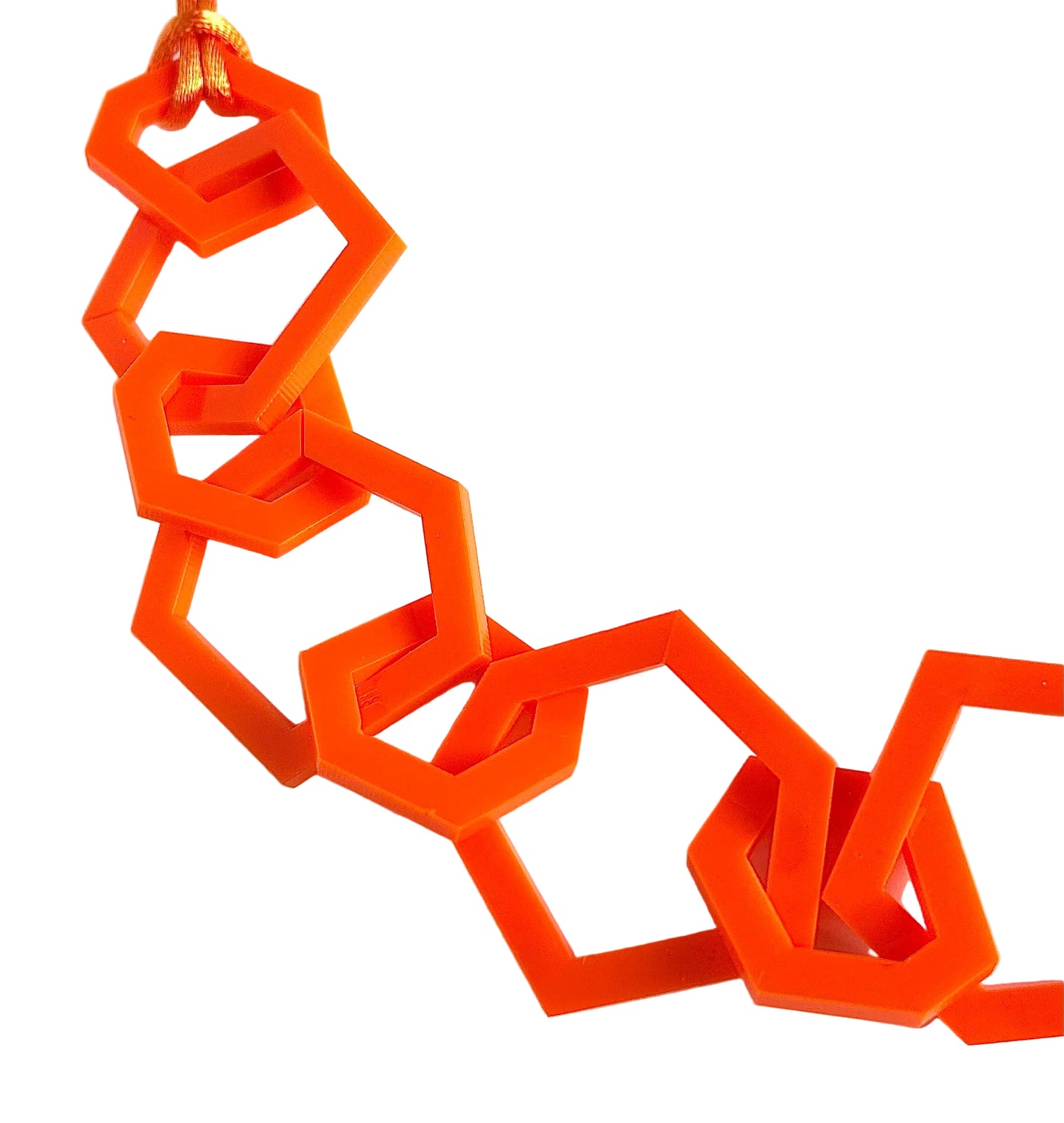 Orange Acrylic Chain Necklace. (Copy) (Copy)