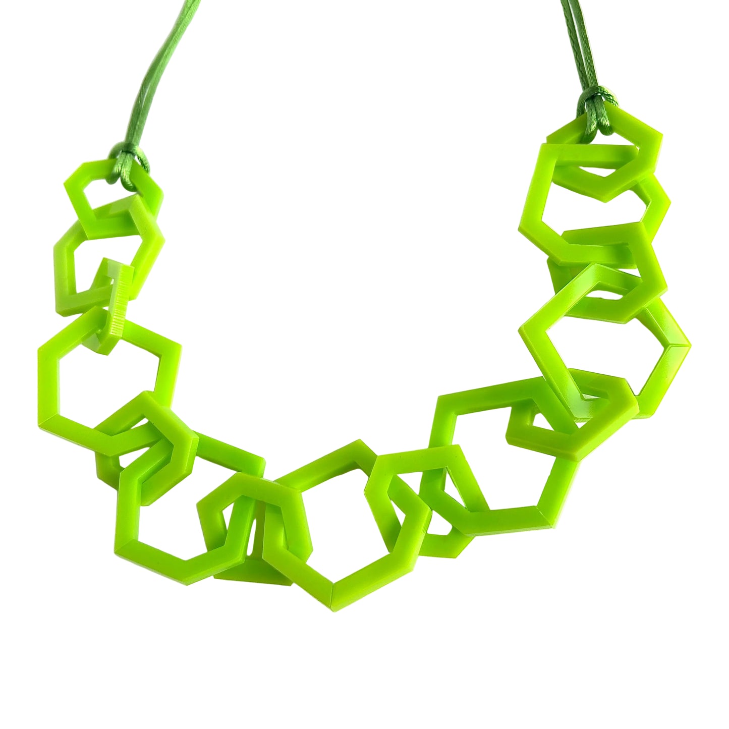 Lime Green Acrylic Chain Necklace. (Copy) (Copy)