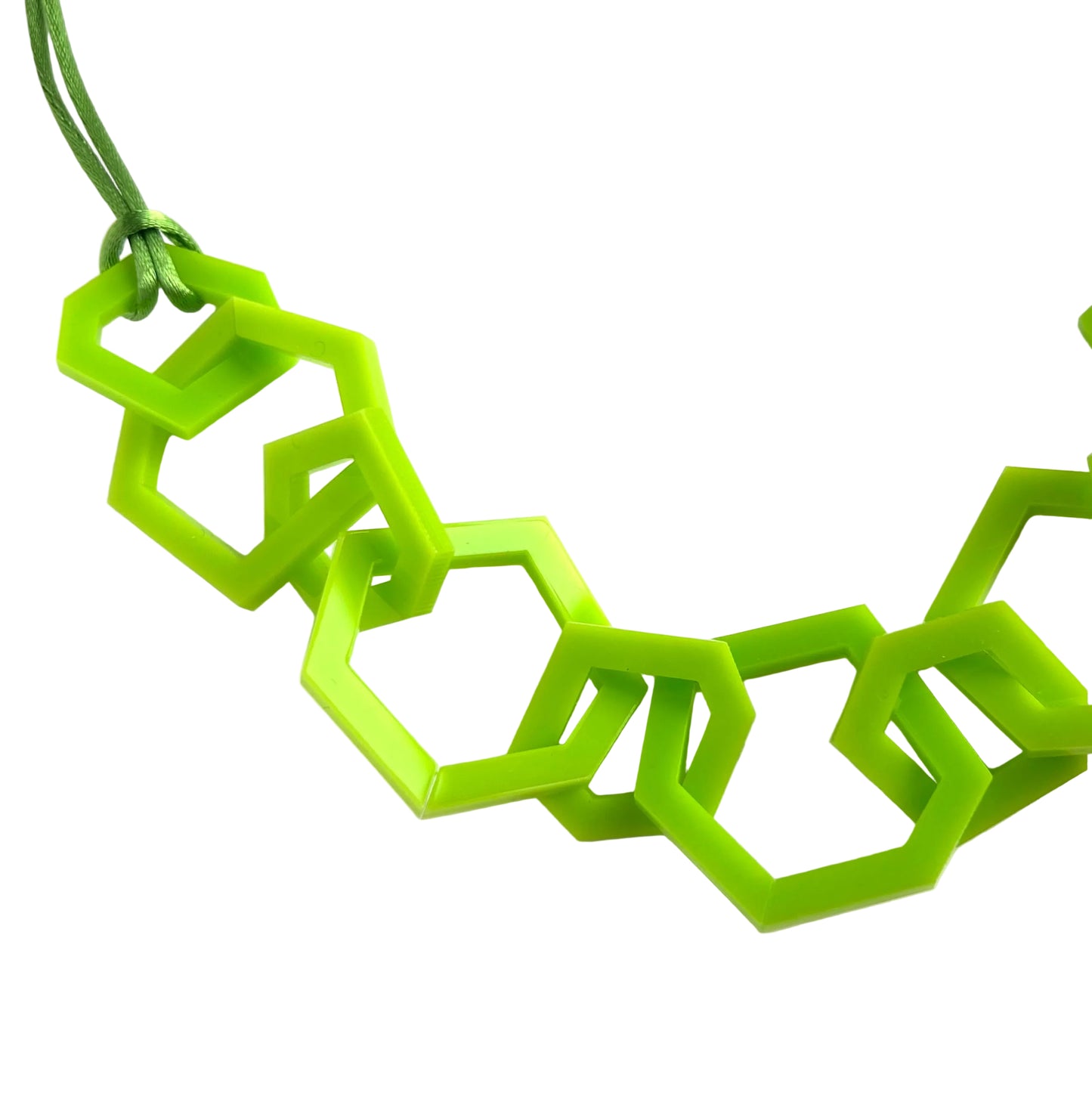 Lime Green Acrylic Chain Necklace. (Copy) (Copy)