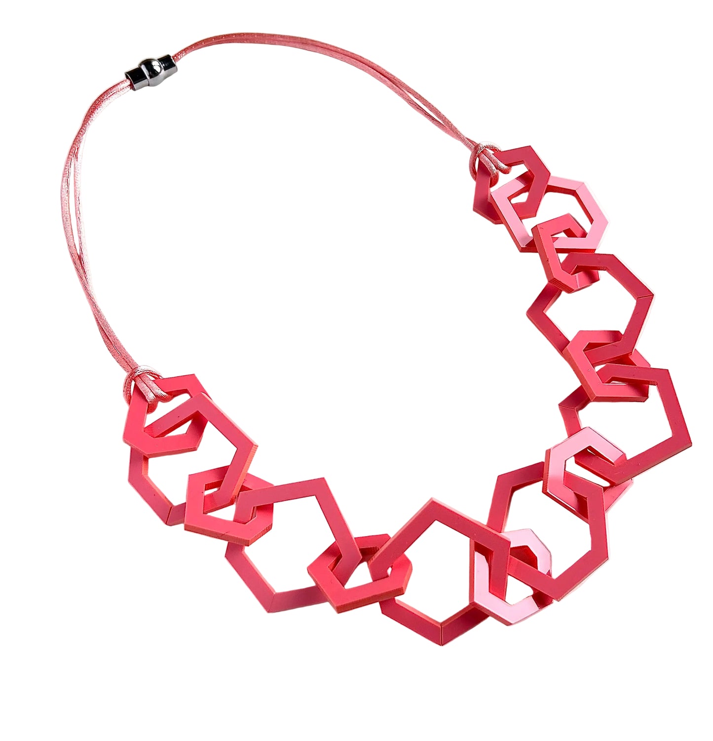 Coral Pink Acrylic Chain Necklace. (Copy) (Copy)
