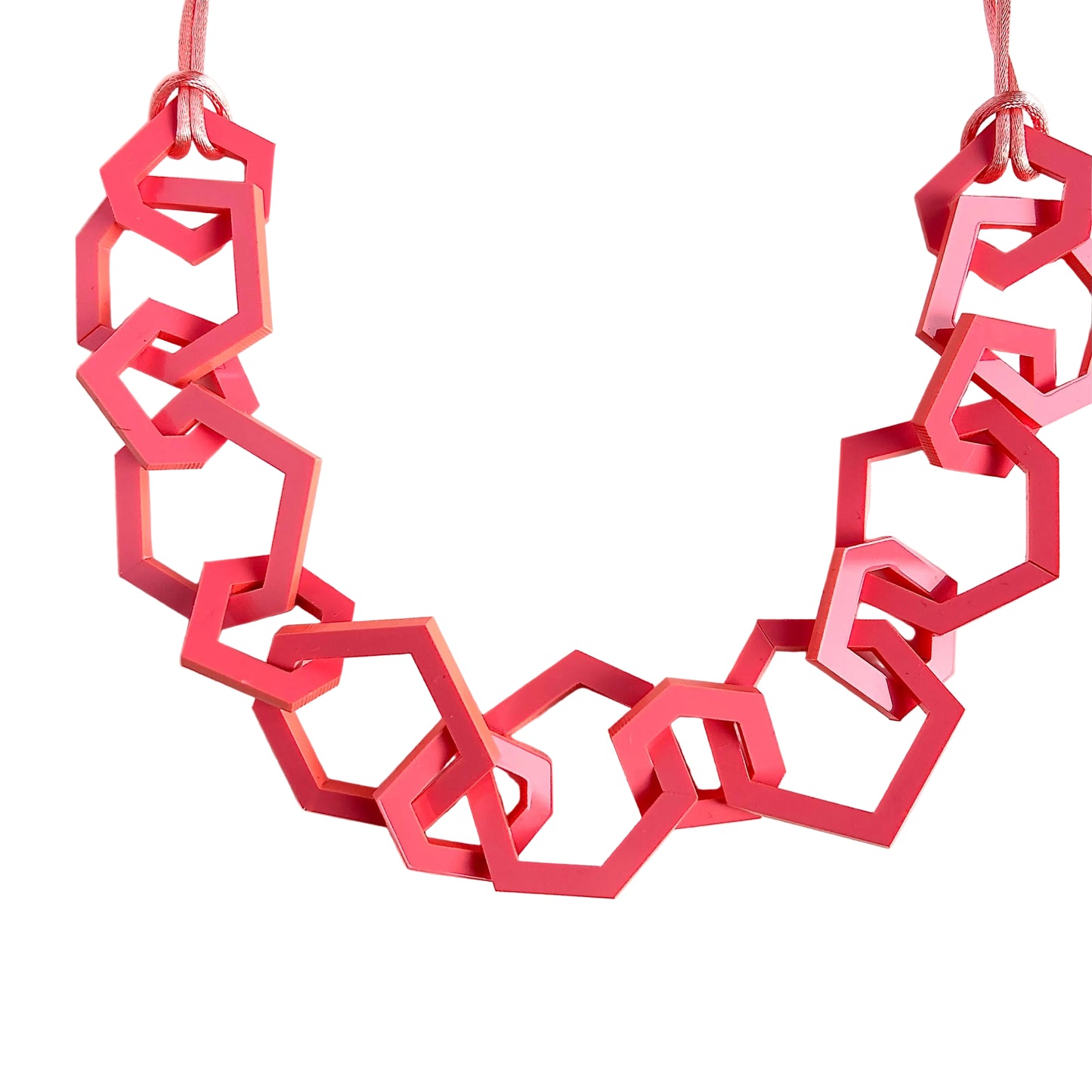 Coral Pink Acrylic Chain Necklace. (Copy) (Copy)