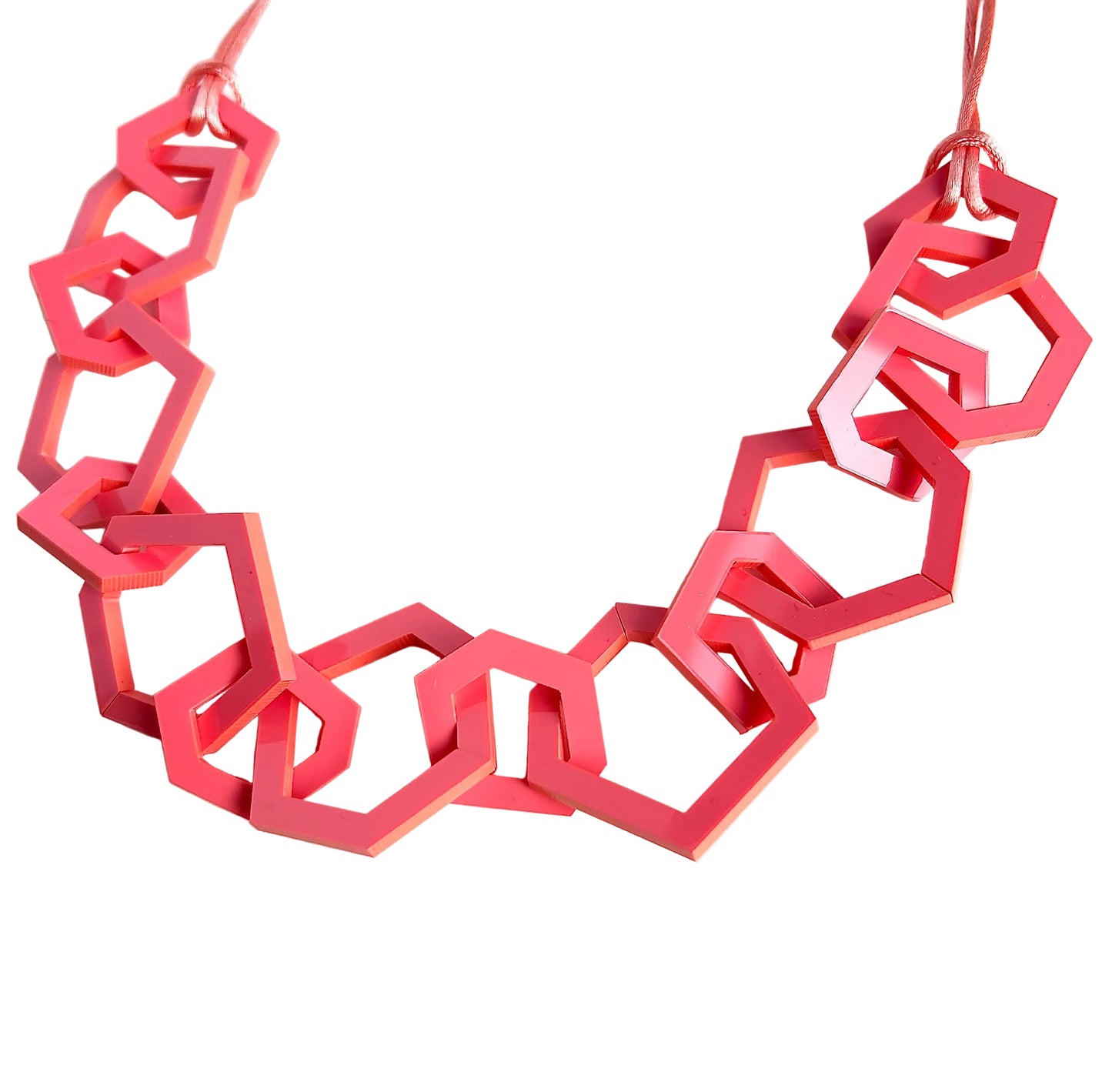Coral Pink Acrylic Chain Necklace. (Copy) (Copy)