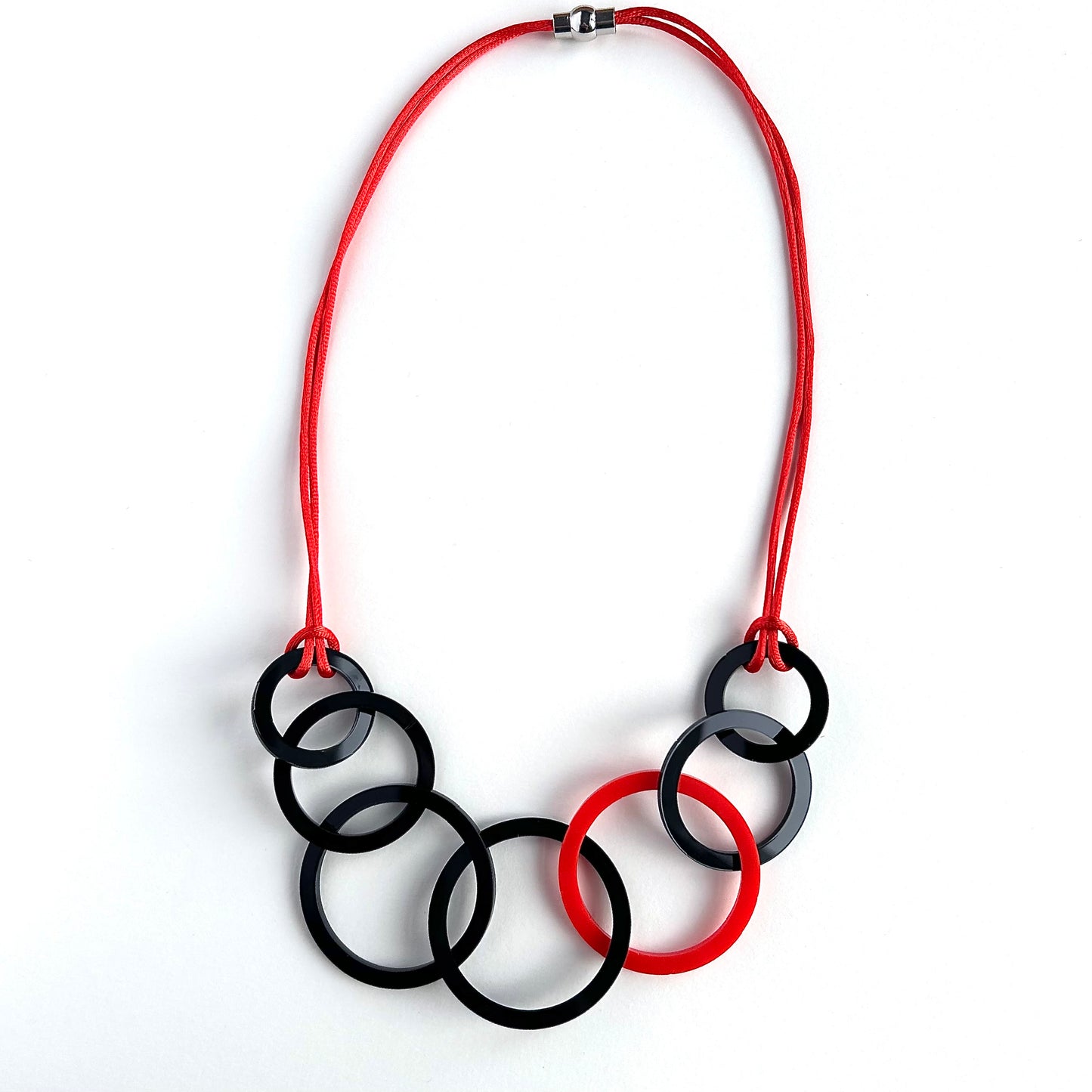 Black and Red Acrylic Circle Necklace (Copy) (Copy) (Copy)
