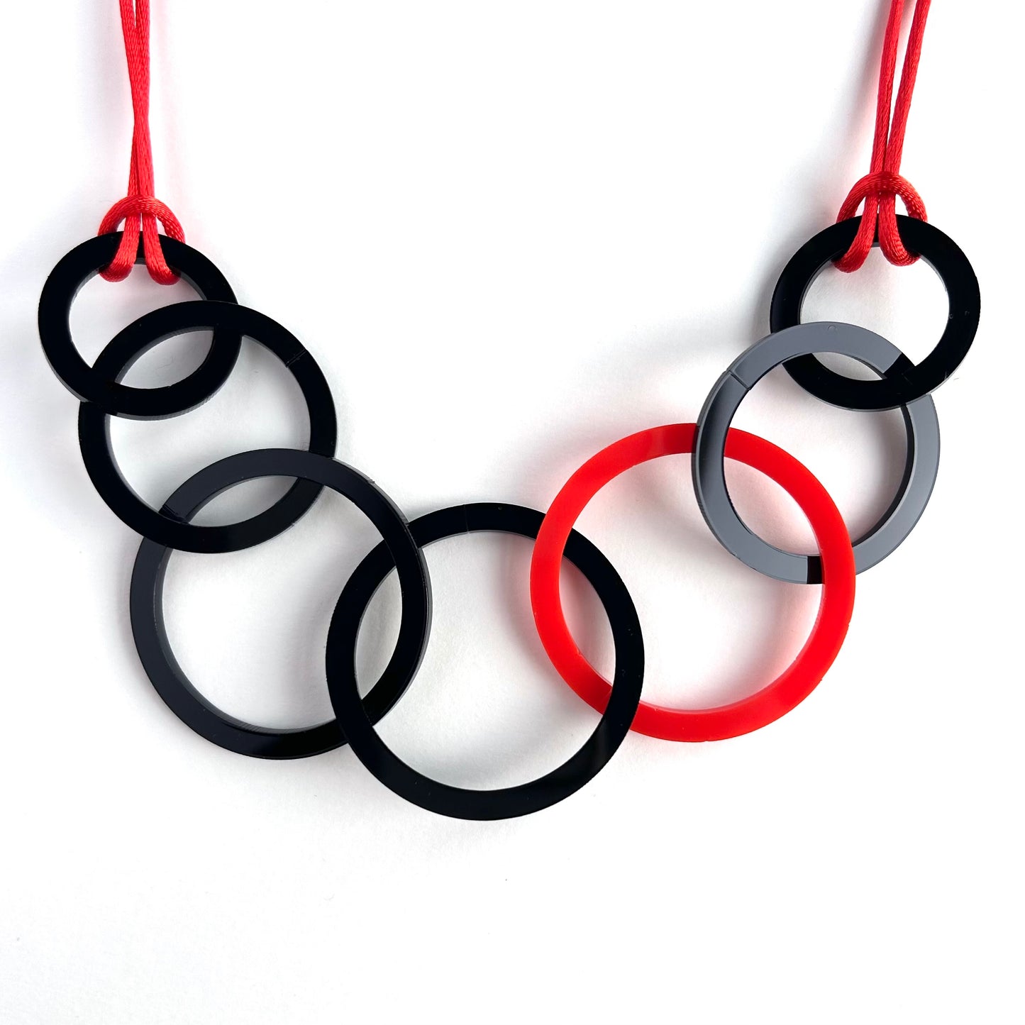 Black and Red Acrylic Circle Necklace (Copy) (Copy) (Copy)