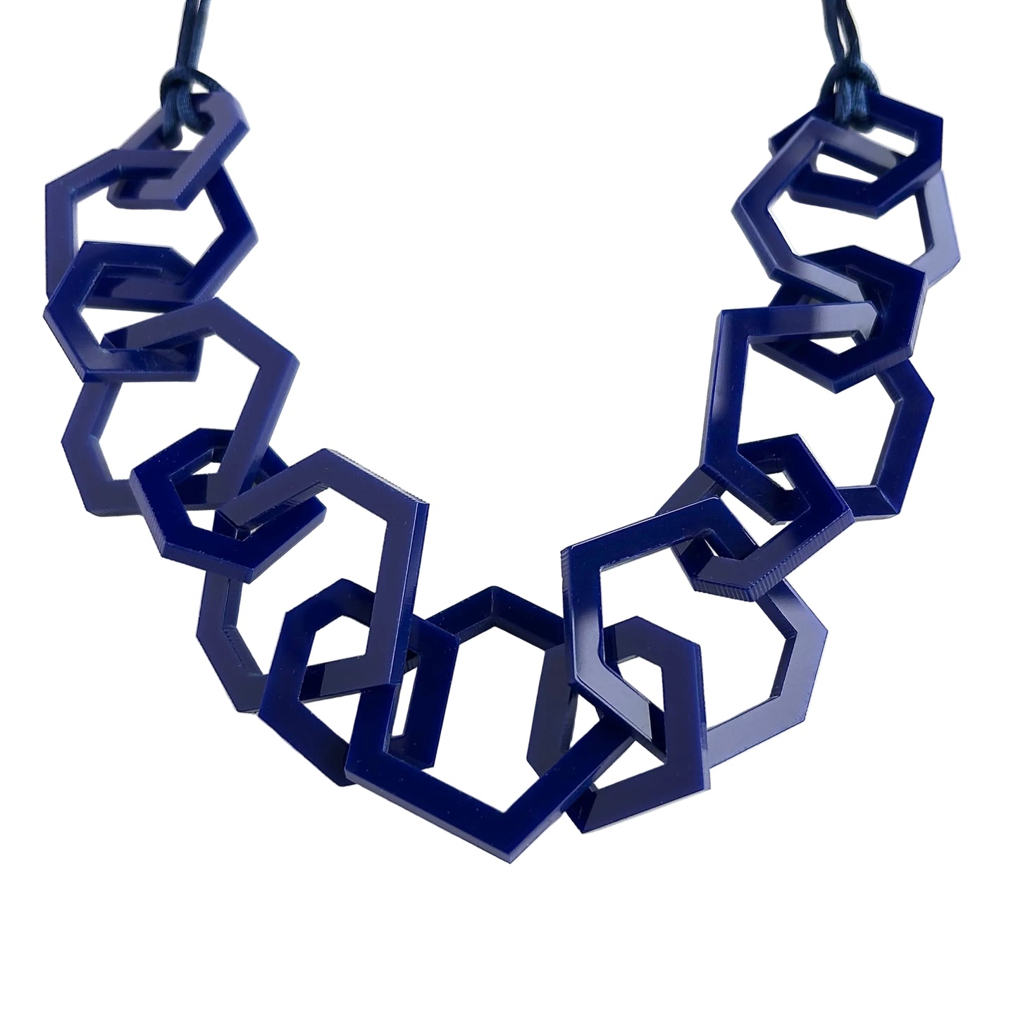 Navy Blue Acrylic Chain Necklace. (Copy) (Copy)