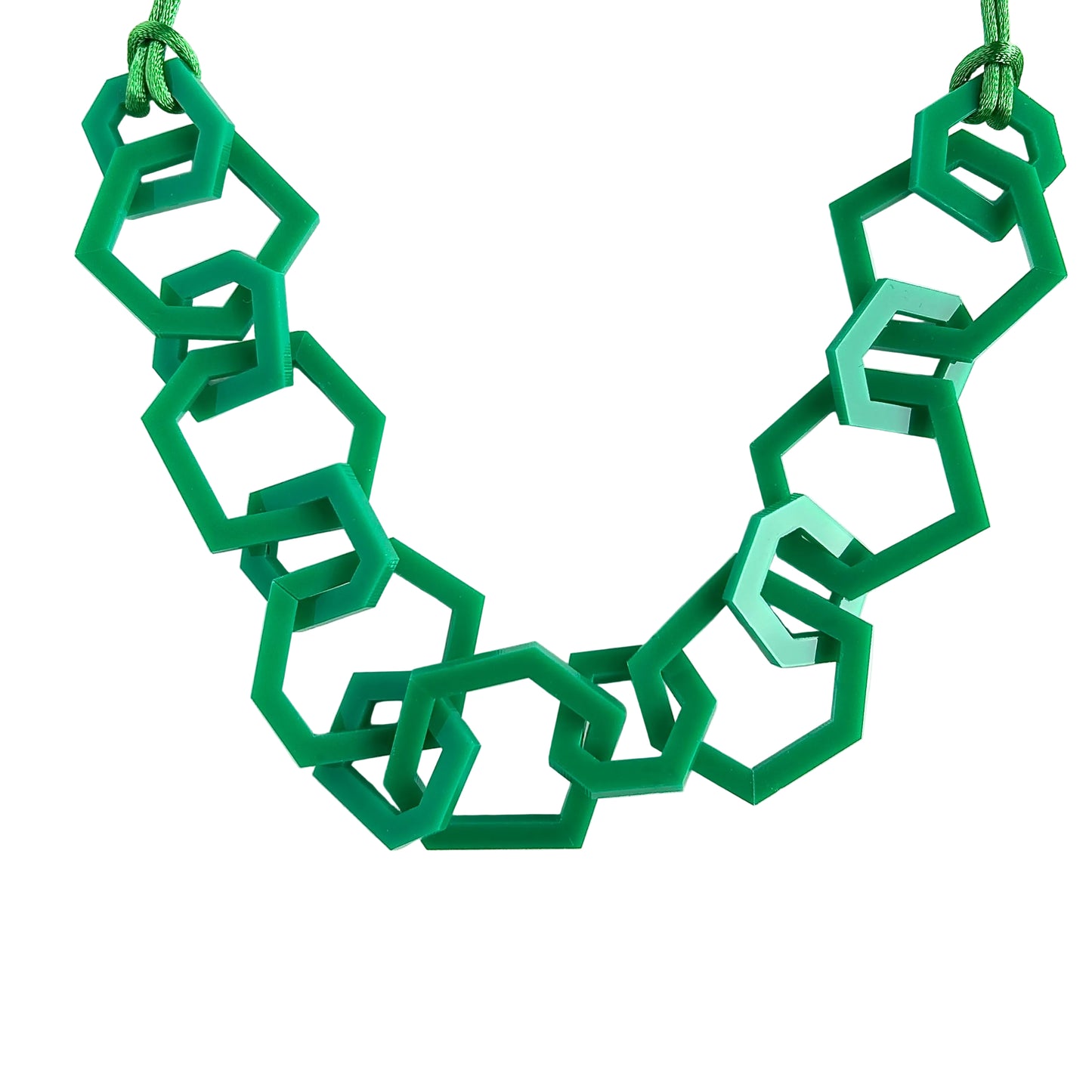Emerald Green Acrylic Chain Necklace. (Copy)