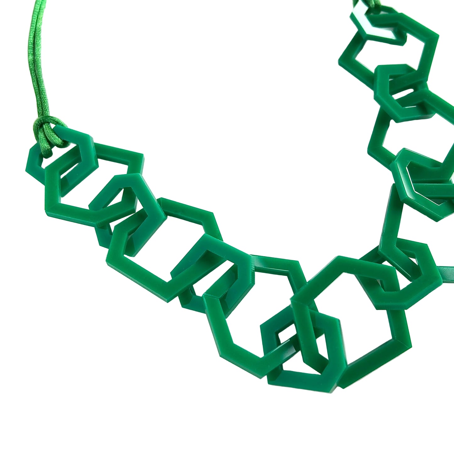 Emerald Green Acrylic Chain Necklace. (Copy)