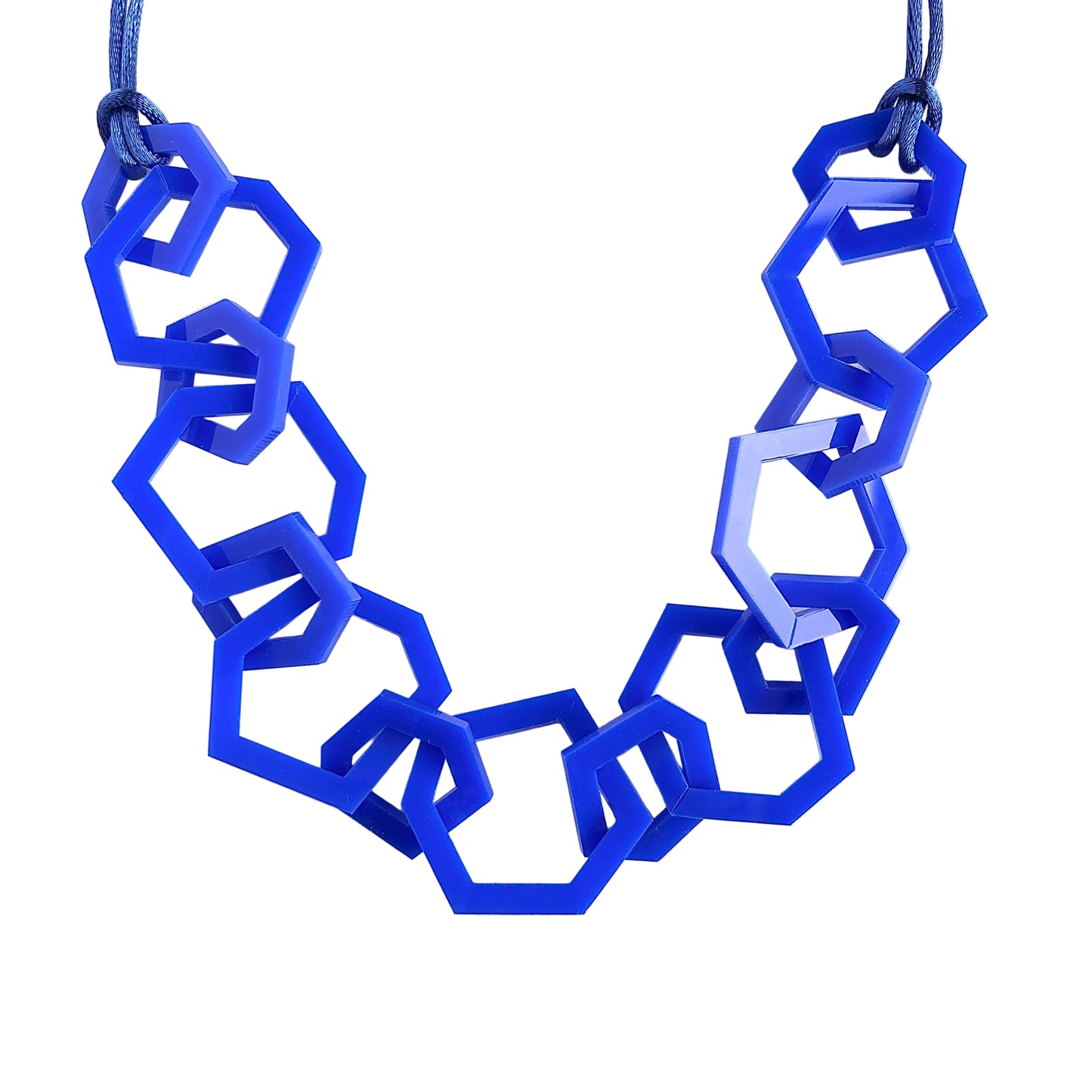Royal Blue Acrylic Chain Necklace. (Copy)