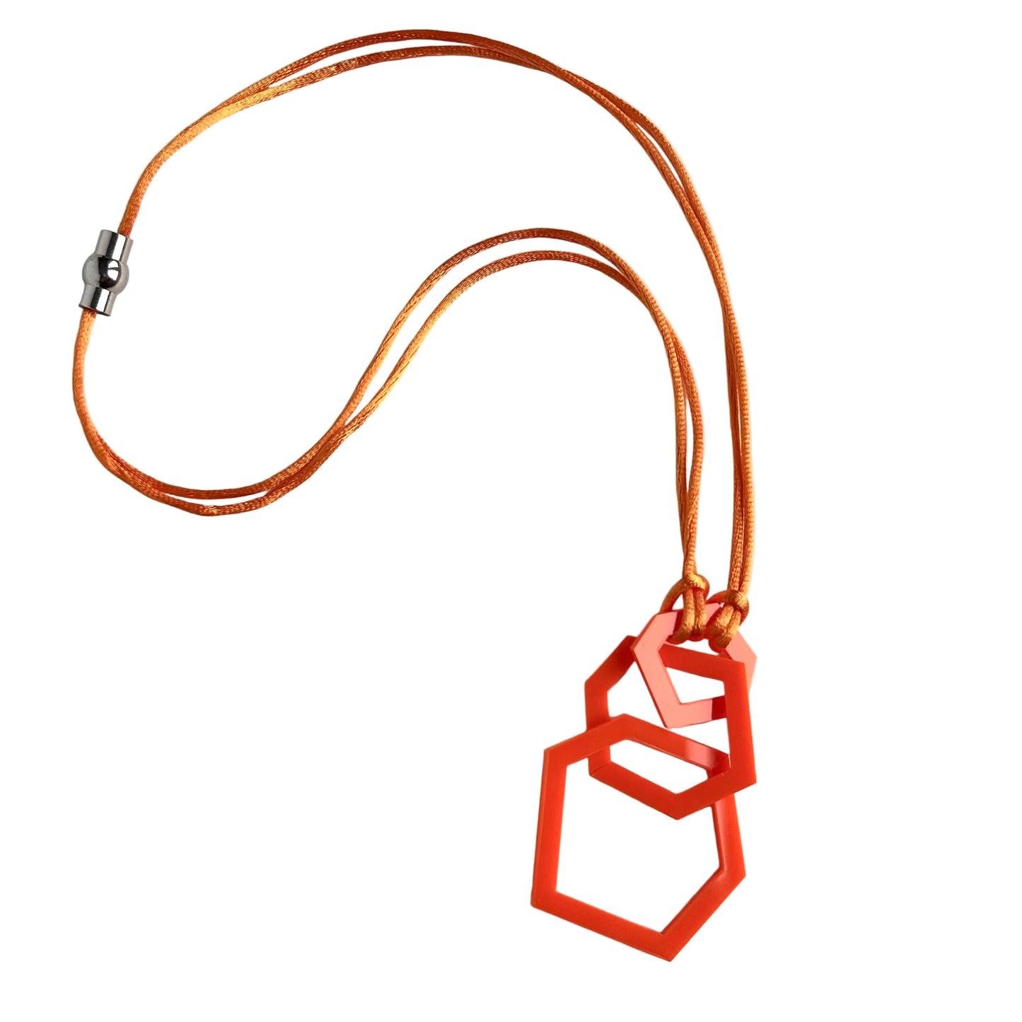 Orange Acrylic Hexagon Pendant Necklace (Copy) (Copy) (Copy)