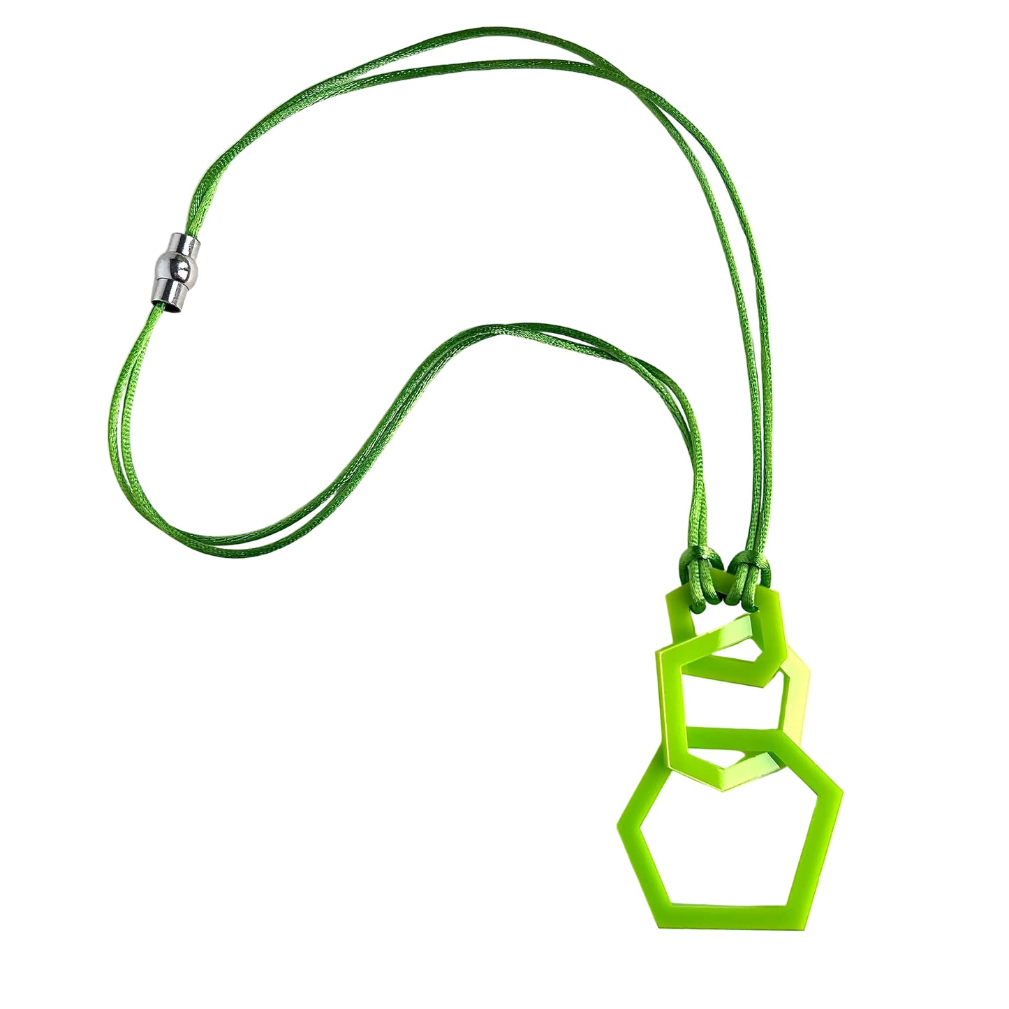 Lime Green Acrylic Hexagon Pendant Necklace (Copy) (Copy)