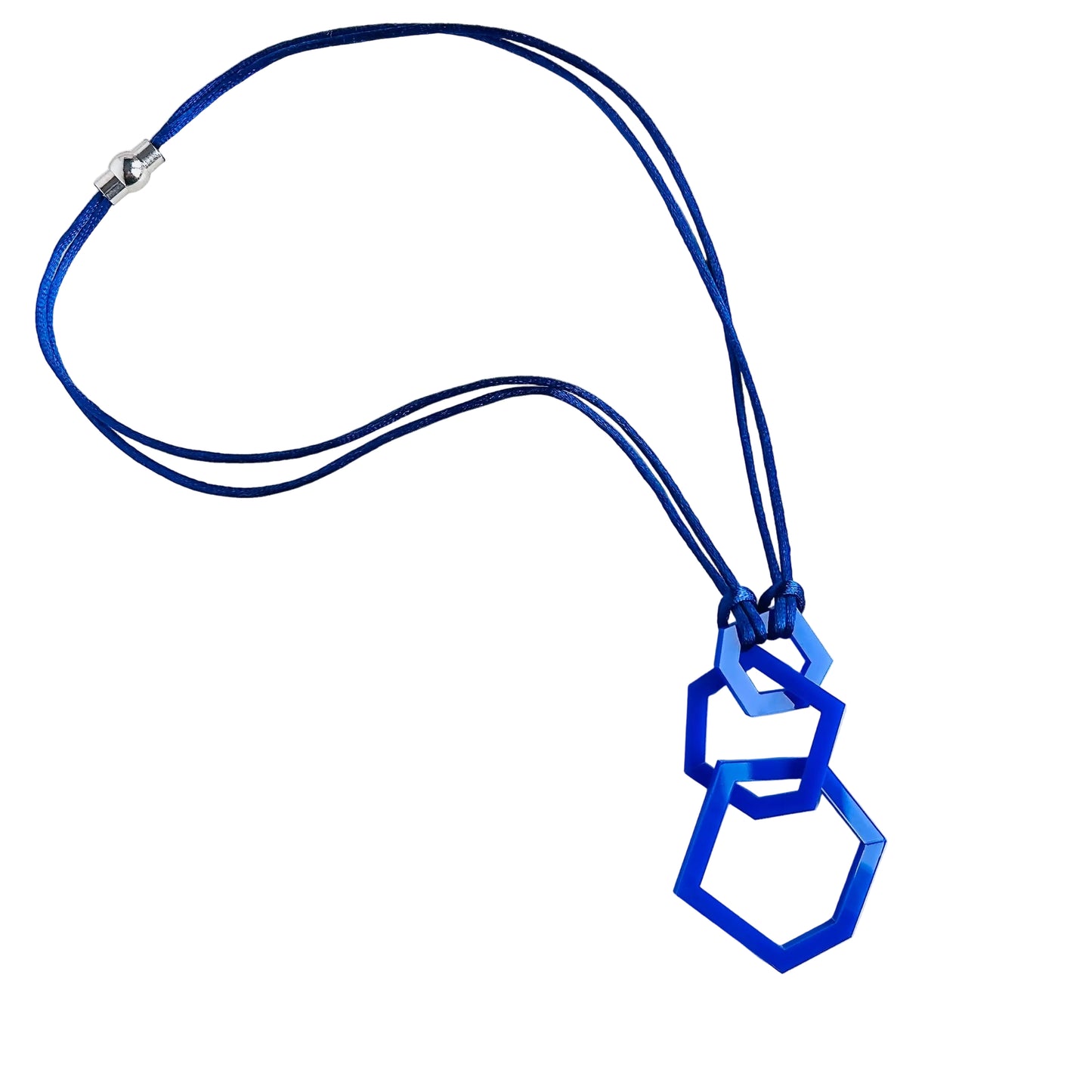 Royal Blue Acrylic Hexagon Pendant Necklace (Copy) (Copy)