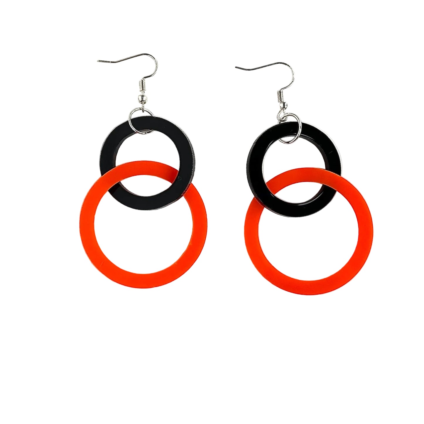 Orange and Black Circle Acrylic Drop Earrings (Copy) (Copy) (Copy)