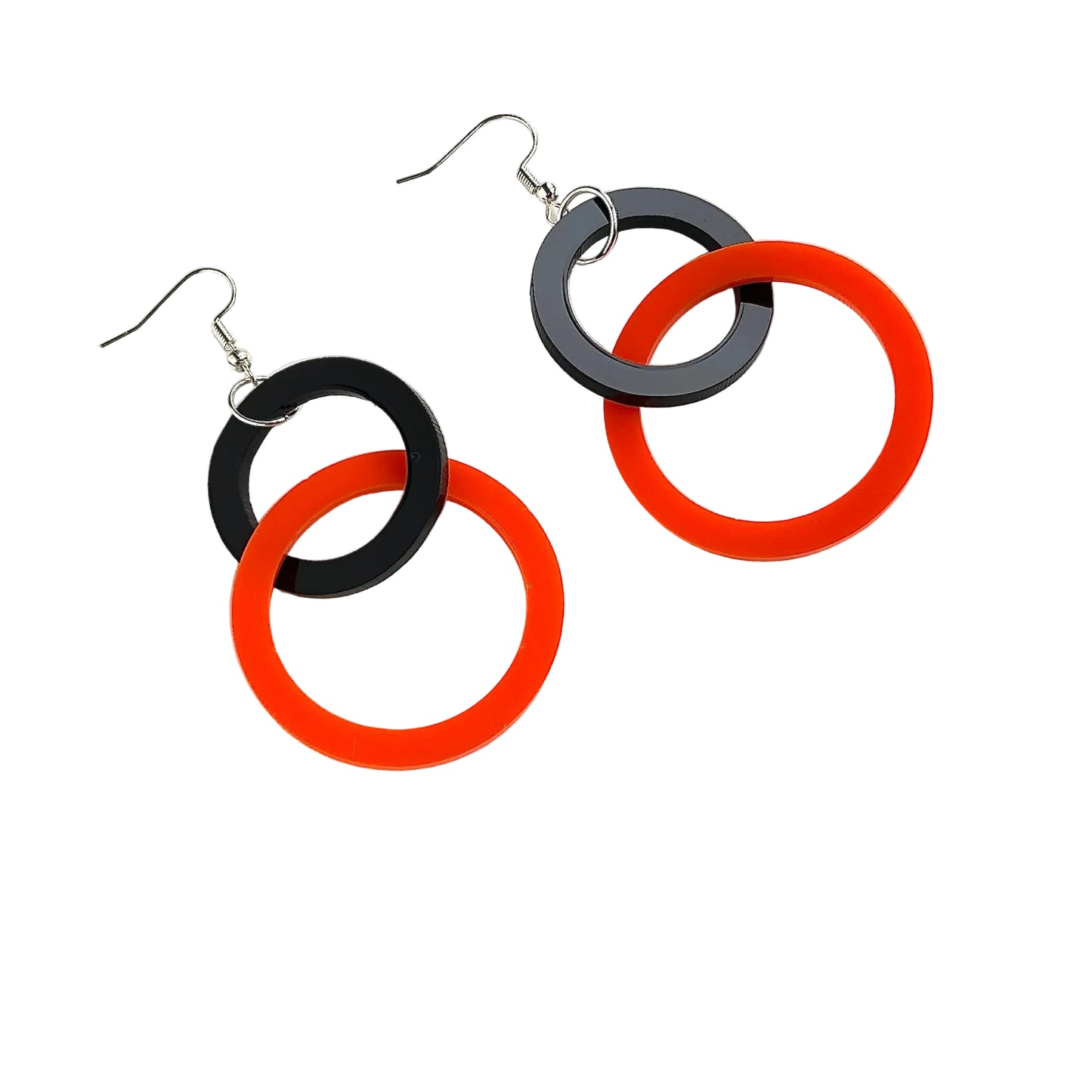 Orange and Black Circle Acrylic Drop Earrings (Copy) (Copy) (Copy)